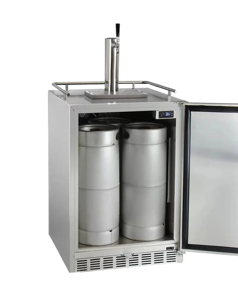 Kegco Outdoor Single Tap Freestanding Kegerator with Door Lock and Adjustable Temperature | Fridge.com