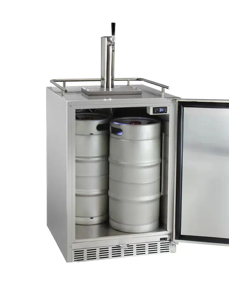 Kegco Outdoor Single Tap Freestanding Kegerator with Door Lock and Adjustable Temperature | Fridge.com