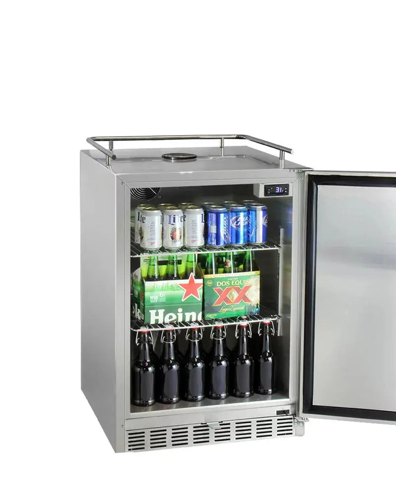 Kegco Outdoor Triple Tap Freestanding Kegerator with Door Lock and Adjustable Temperature | Fridge.com