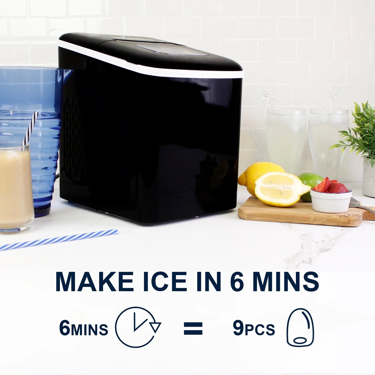 Koolatron Nugget Ice Maker Countertop, Portable Ice Maker Machine with Self-Cleaning Function, Easy Operation, Pellet Ice Maker for Home/Kitchen | Fridge.com