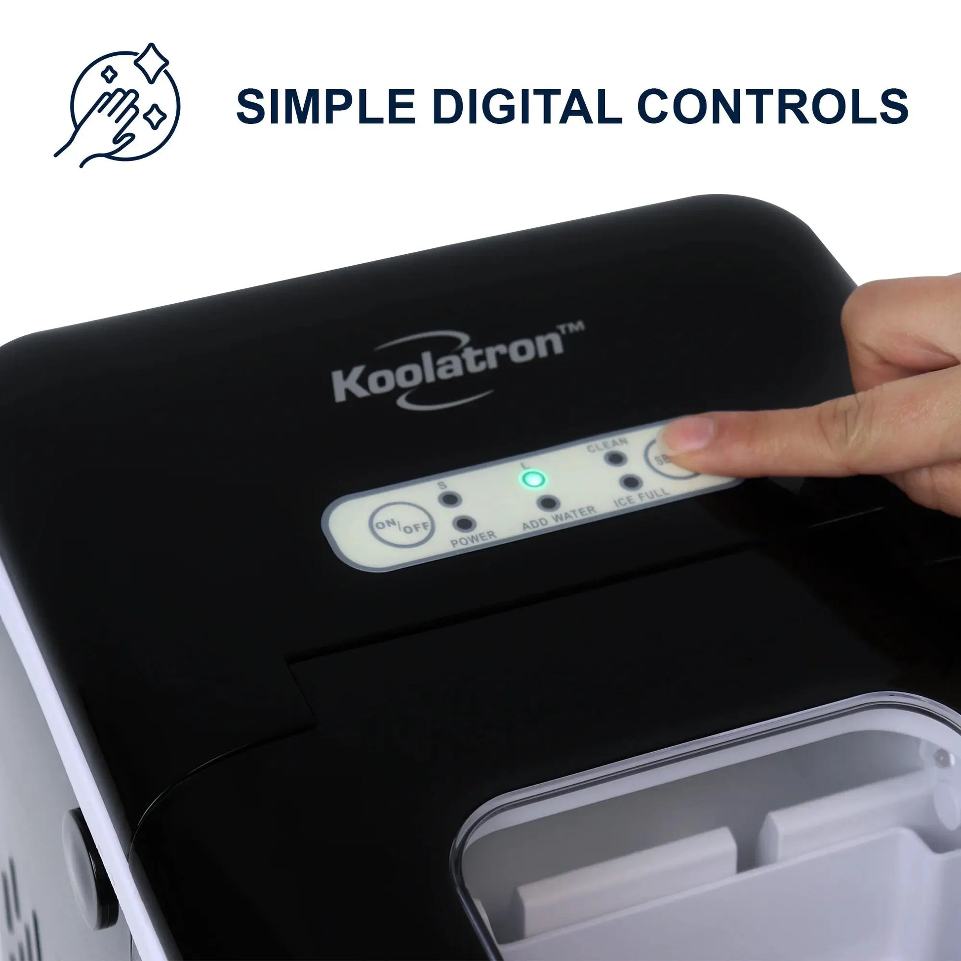 Koolatron Nugget Ice Maker Countertop, Portable Ice Maker Machine with Self-Cleaning Function, Easy Operation, Pellet Ice Maker for Home/Kitchen | Fridge.com