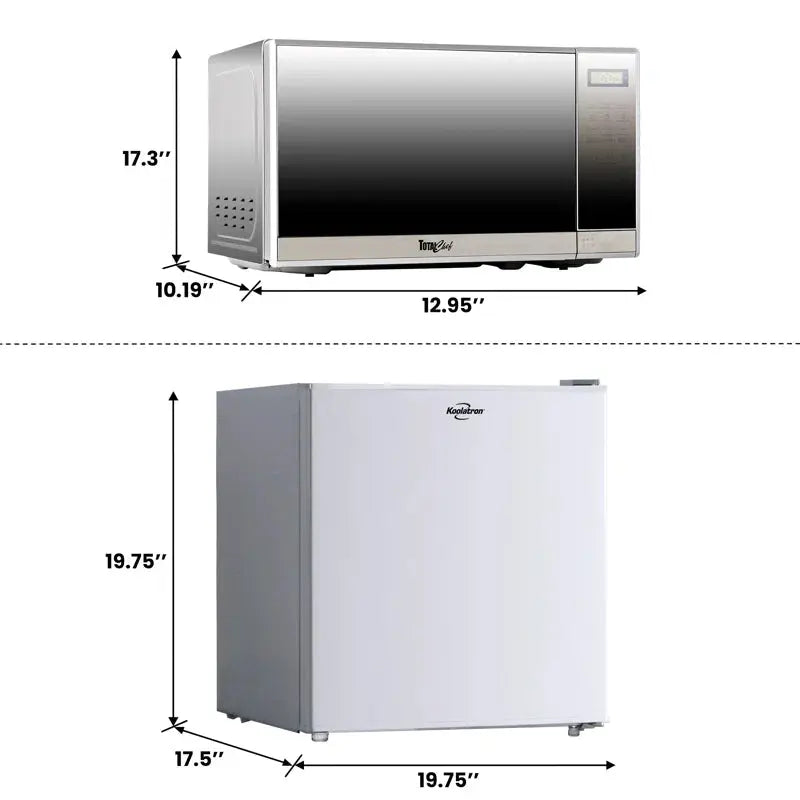 Koolatron 1.7 Cu Ft Compact Fridge + Total Chef 700W Microwave Combo | Fridge.com