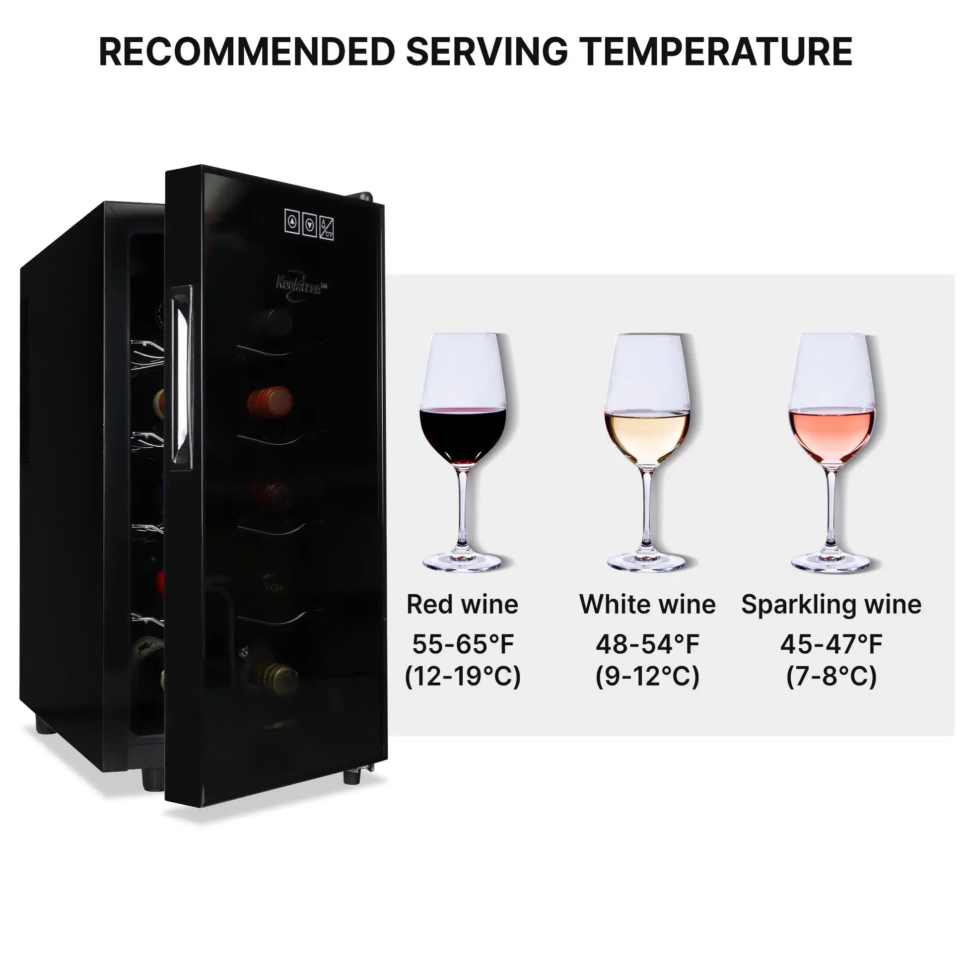 Koolatron 10 Bottle Wine Cooler, Thermoelectric Freestanding Wine Fridge | Fridge.com