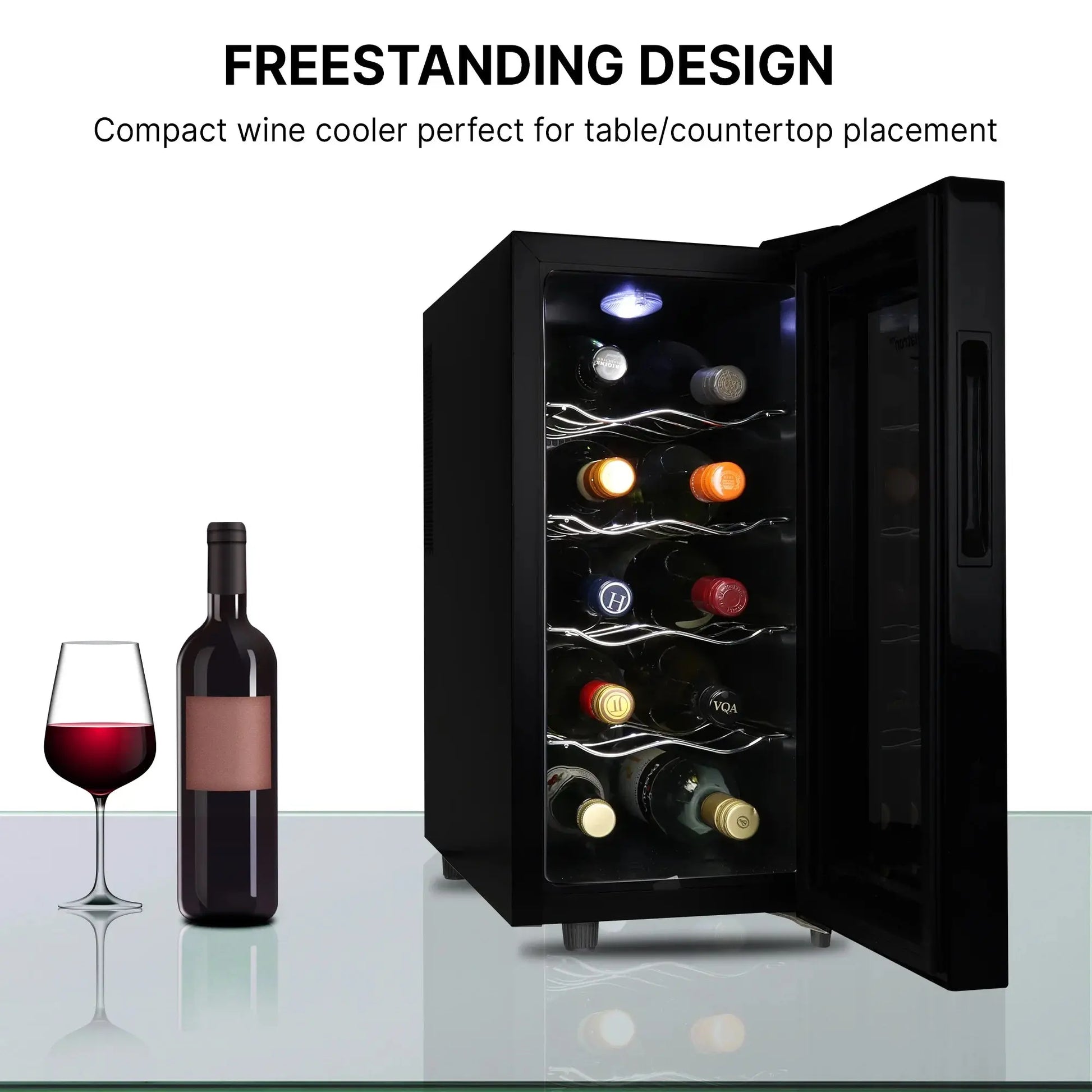 Koolatron 10 Bottle Wine Cooler, Thermoelectric Freestanding Wine Fridge | Fridge.com