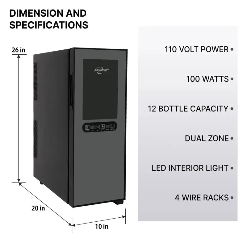 Koolatron 12 Bottle Dual Zone Freestanding Wine Refrigerator | Fridge.com