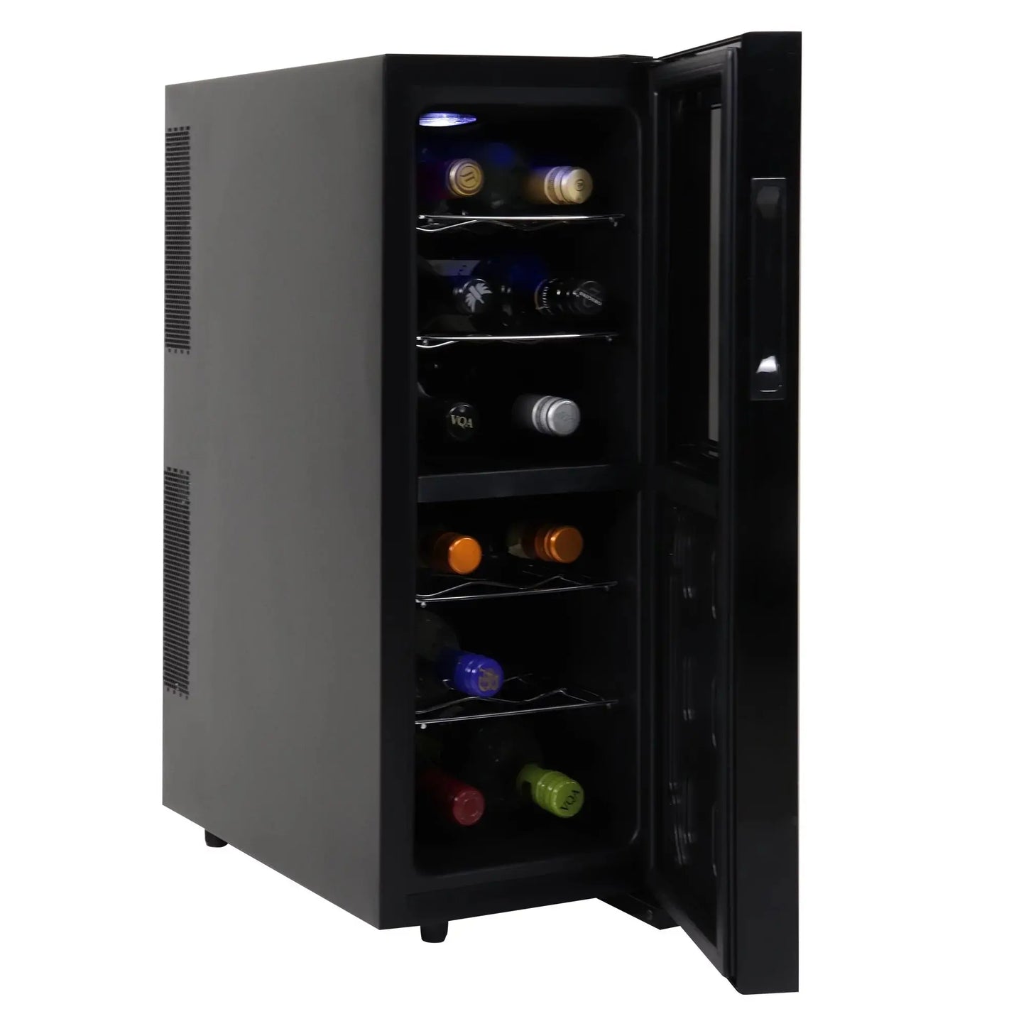 Koolatron 12 Bottle Dual Zone Wine Cooler with Digital Controls WC12DZ, Black | Fridge.com