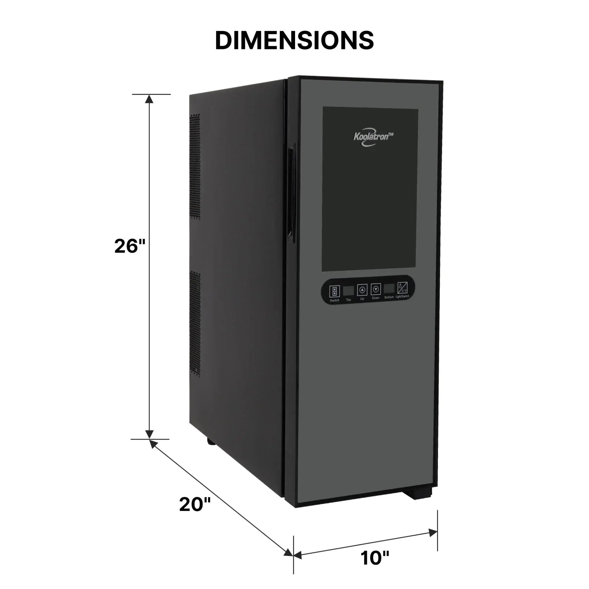 Koolatron 12 Bottle Dual Zone Wine Cooler with Digital Controls WC12DZ, Black | Fridge.com