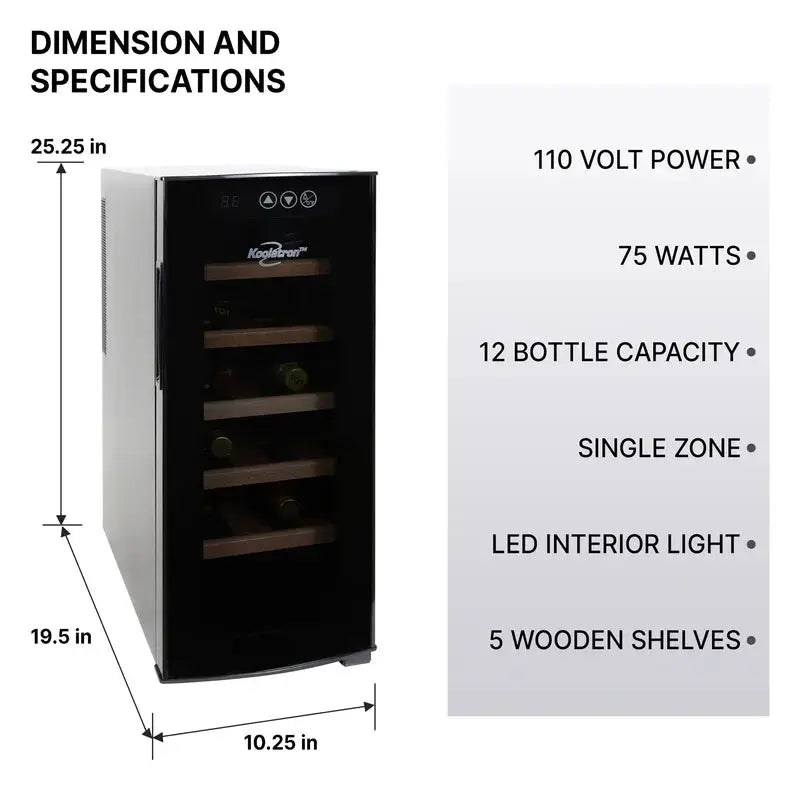 Koolatron 12 Bottle Freestanding Wine Refrigerator | Fridge.com