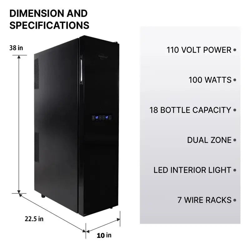 Koolatron 18 Bottle Slim Dual Zone Wine Cooler Freestanding Wine Fridge | Fridge.com