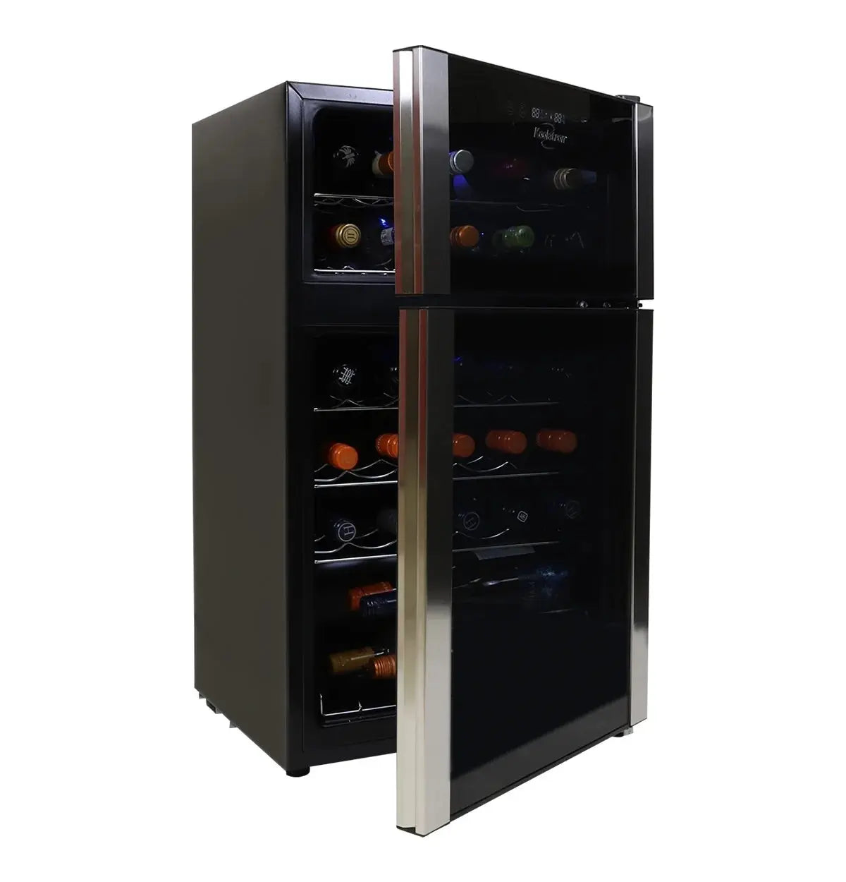 Koolatron 29 Bottle Dual Zone Wine Cooler Freestanding Wine Cellar, Black | Fridge.com