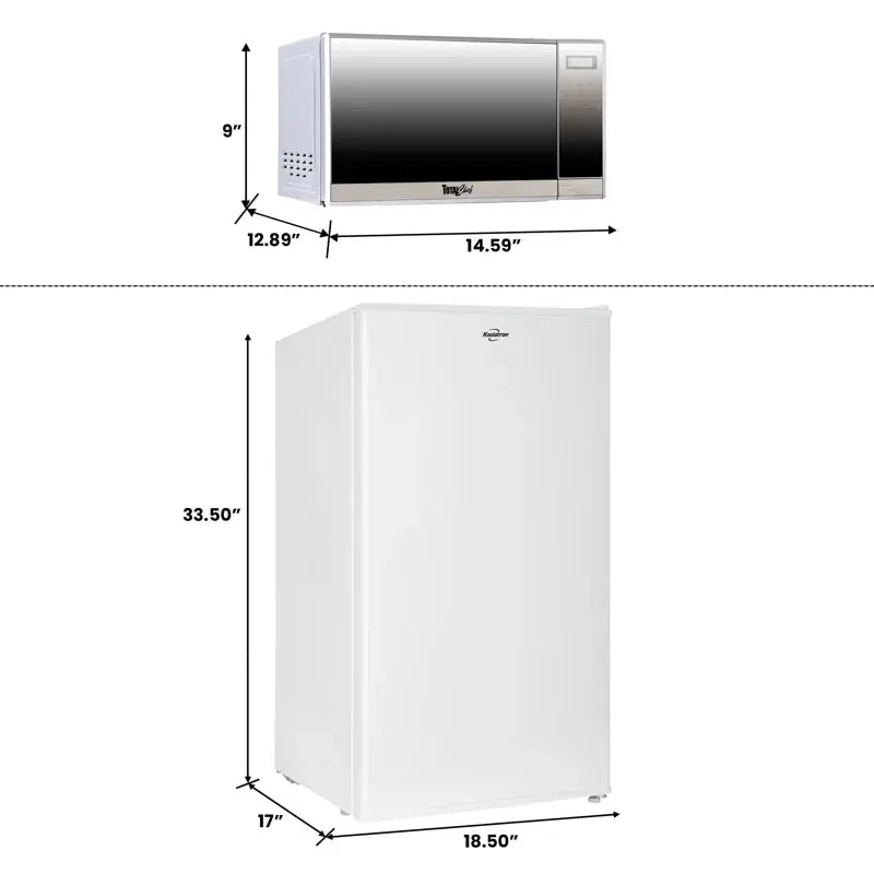 Koolatron 3.1 Cu Ft Compact Fridge + Total Chef 700W Microwave Combo | Fridge.com