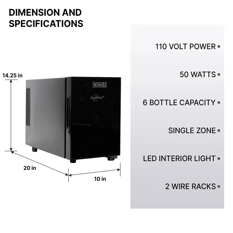 Koolatron 6 Bottle Freestanding Wine Refrigerator | Fridge.com