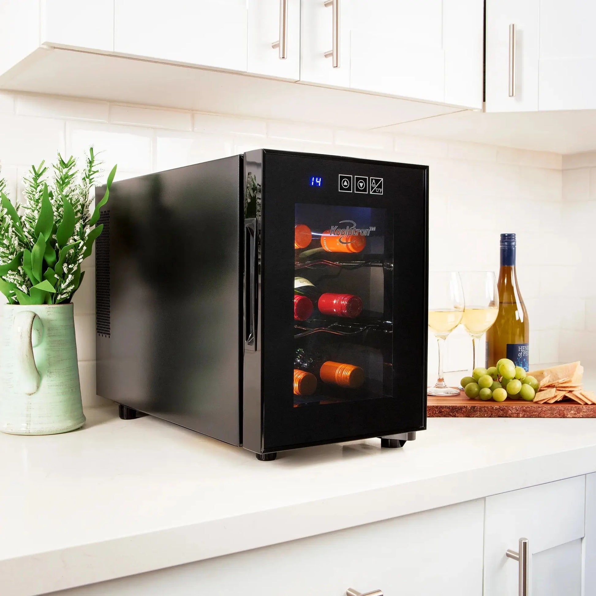 Koolatron 6-Bottle Wine Cooler 0.65 Cu. Ft. Standard Door Mini Fridge with Wine Rack and Temp. Control | Fridge.com