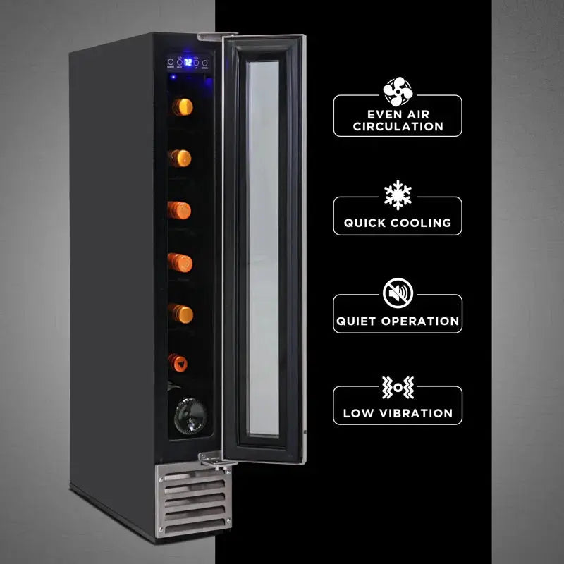 Koolatron 7 Bottle Slim 6 in Built-In Under-Counter Wine Fridge | Fridge.com