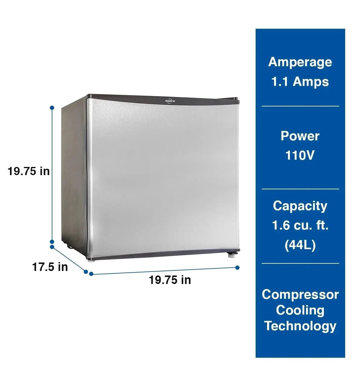 Koolatron BC46SS 1.6 Cubic Foot (44 Liters) Stainless Steel Personal Refrigerator | Fridge.com