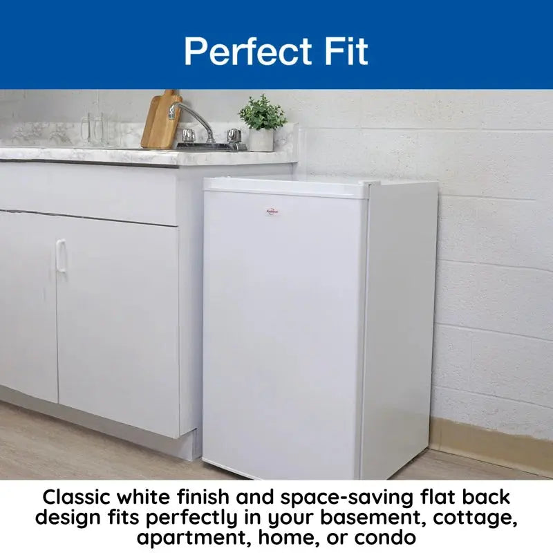 Koolatron Compact Upright Freezer, 3.1 Cu Ft (88L) White Manual Defrost | Fridge.com