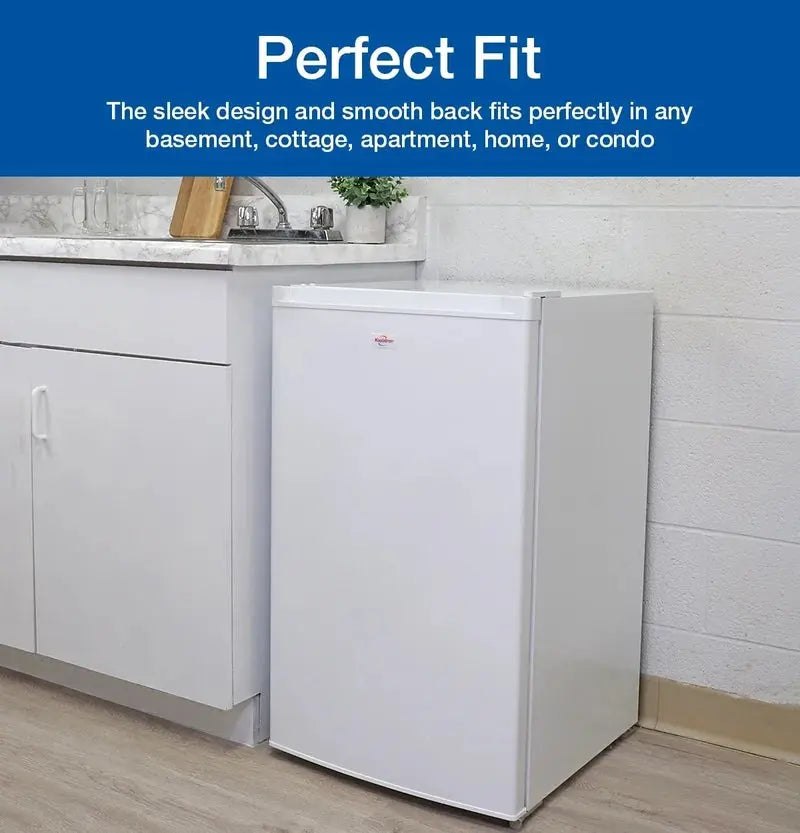 Koolatron Compact Upright Freezer, 3.1 Cu Ft (88L) White Manual Defrost | Fridge.com