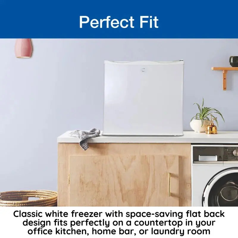 Koolatron Mini Upright Freezer, 1.2 Cu Ft (34L), White, Flat Back | Fridge.com