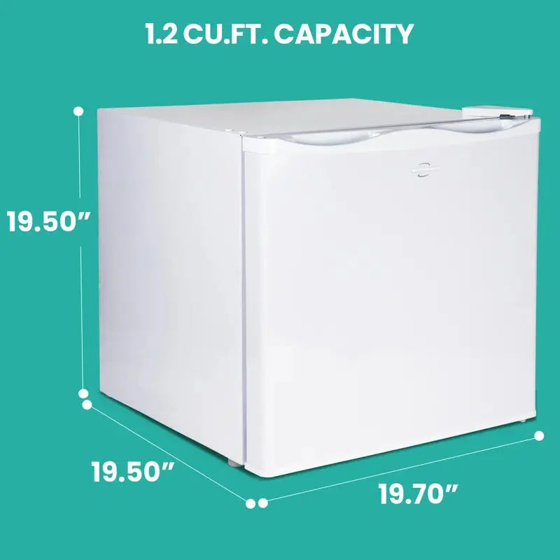 Koolatron Mini Upright Freezer, 1.2 Cu Ft (34L), White, Flat Back | Fridge.com