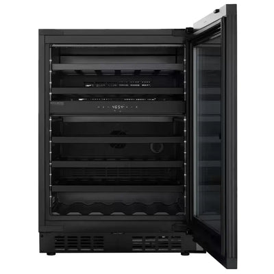 Koolmore Reserve 24 In. under Counter Panel Ready Dual Zone Wine Cooler with Black Shelves and 45 Bottle Capacity | Fridge.com