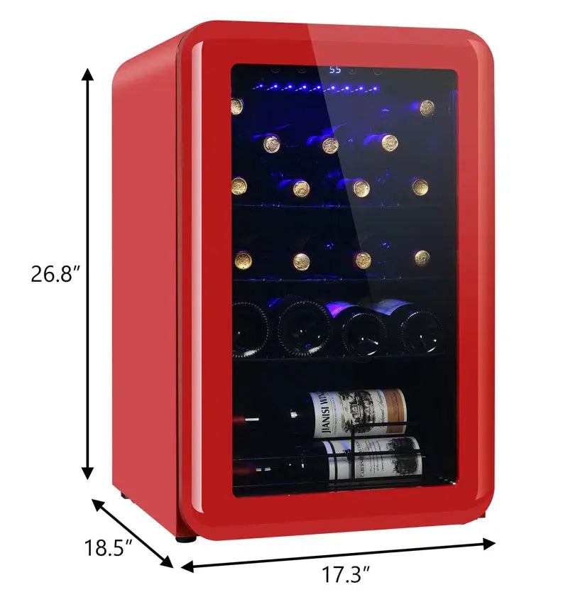 Kozart 17.3'' 24 Bottle Single Zone Freestanding Wine Refrigerator | Fridge.com