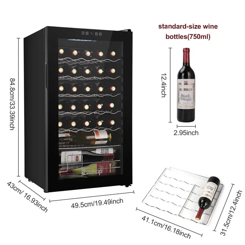 Ktaxon 19.49'' 34 Bottle Single Zone Freestanding Wine Refrigerator | Fridge.com