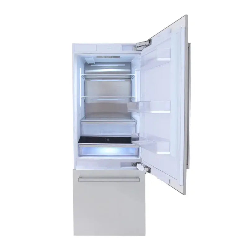 Kucht 30" 16 Cubic Feet Energy Star Built-In Bottom Freezer Refrigerator with Internal Water and Ice Dispenser | Fridge.com