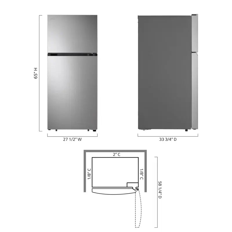 LG 18 Cu.Ft. Garage Ready Top Freezer Refrigerator | Fridge.com