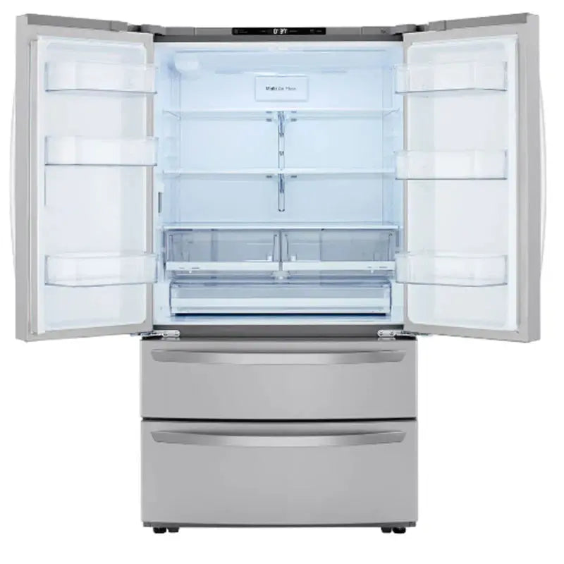 LG 23 Cu. Ft. 4-Door French Door Refrigerator with Internal Water Dispenser in Print Proof Stainless Steel, Counter Depth, 36" | Fridge.com