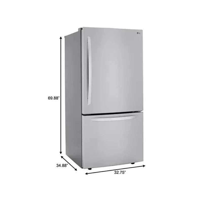 LG 33" Bottom Freezer Refrigerator 25.5 Cu. Ft. Refrigerator | Fridge.com