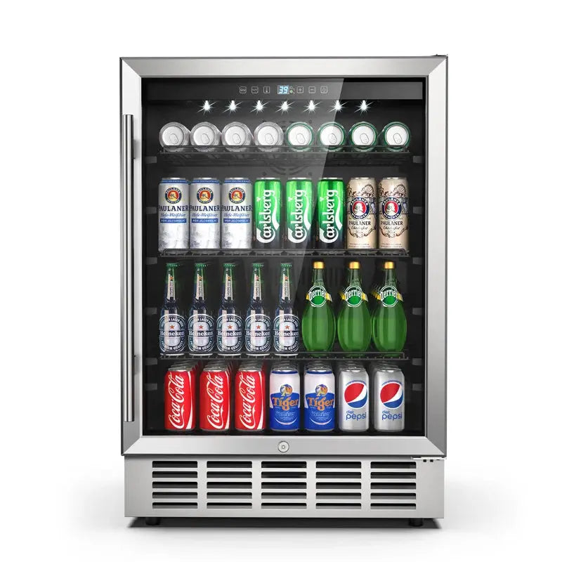 LINKEWODE 190 Cans (12 Oz.) Outdoor Rated Convertible Beverage Refrigerator with Wine Storage | Fridge.com