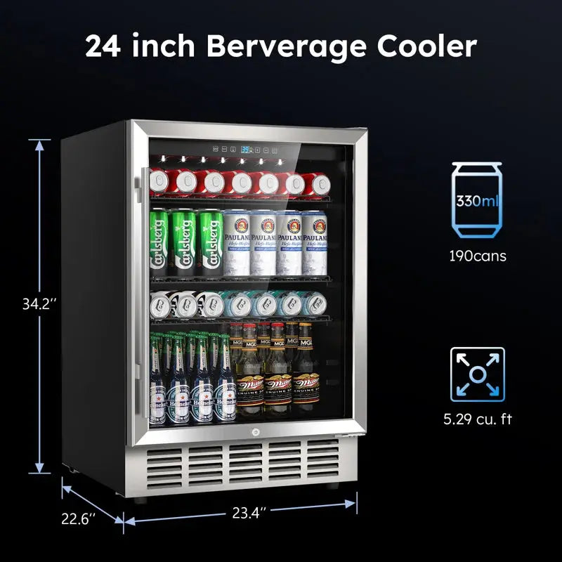 LINKEWODE 190 Cans (12 Oz.) Outdoor Rated Convertible Beverage Refrigerator with Wine Storage | Fridge.com