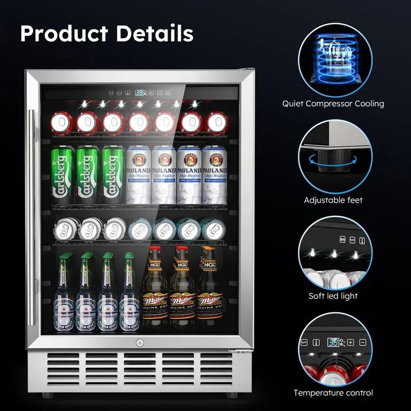 LINKEWODE 190 Cans (12 Oz.) Outdoor Rated Convertible Beverage Refrigerator with Wine Storage | Fridge.com