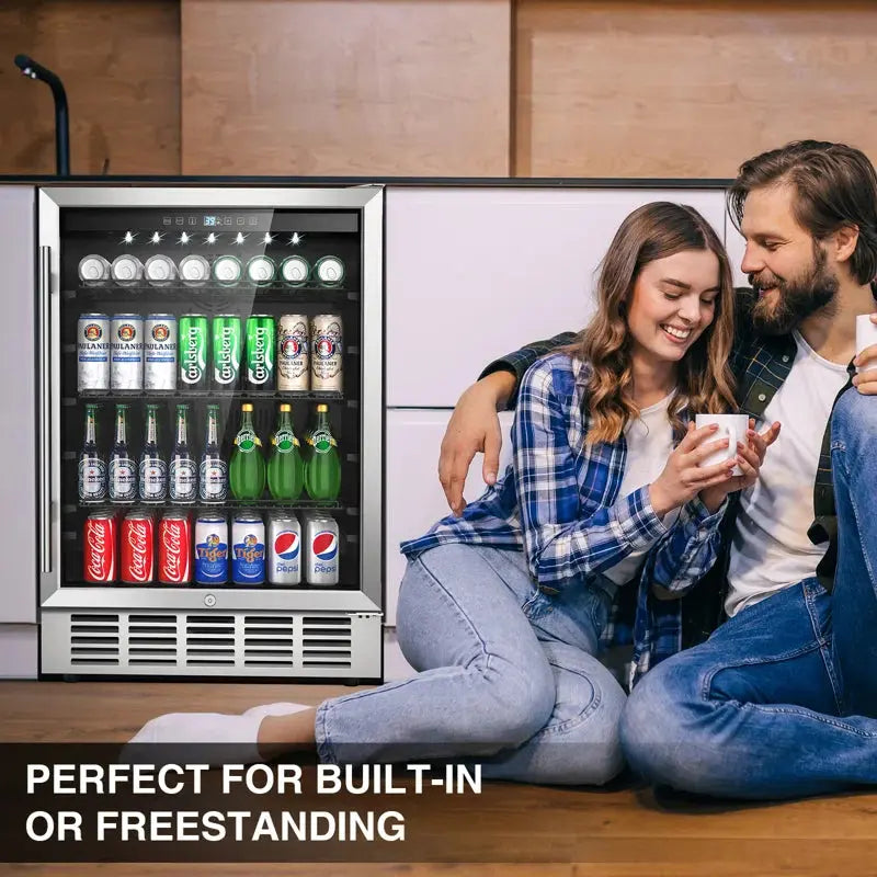 LINKEWODE 190 Cans (12 Oz.) Outdoor Rated Convertible Beverage Refrigerator with Wine Storage | Fridge.com