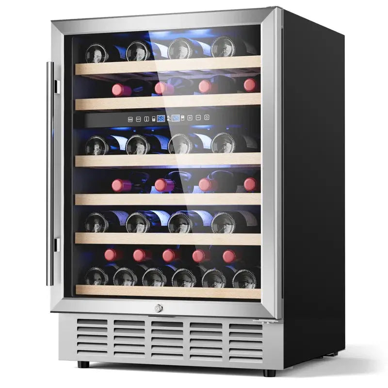 LINKEWODE 23.4'' 51 Bottle Dual Zone Wine Refrigerator | Fridge.com