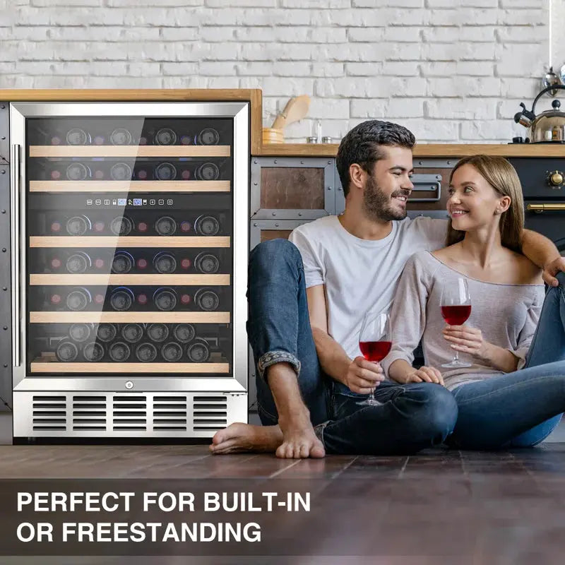 LINKEWODE 23.4'' 51 Bottle Dual Zone Wine Refrigerator | Fridge.com