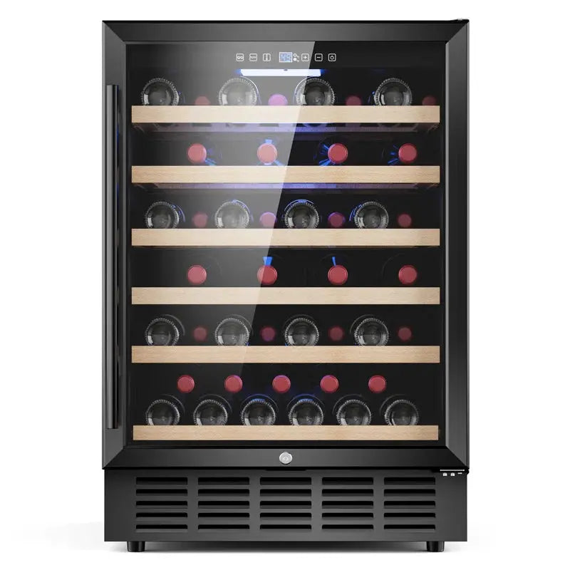 LINKEWODE 23.4'' 54 Bottle Single Zone Freestanding Wine Refrigerator | Fridge.com