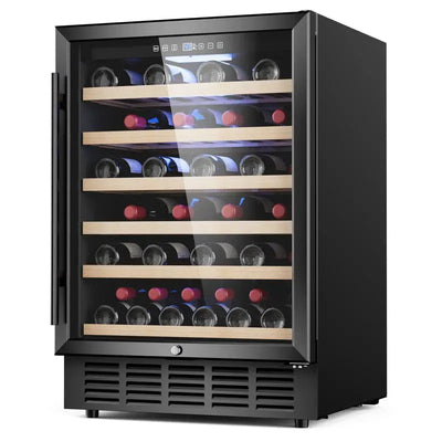 LINKEWODE 23.4'' 54 Bottle Single Zone Freestanding Wine Refrigerator | Fridge.com