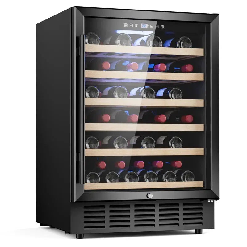 LINKEWODE 23.4'' 54 Bottle Single Zone Freestanding Wine Refrigerator | Fridge.com