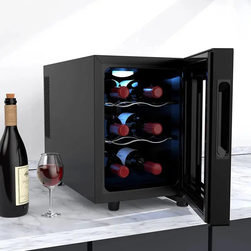 LINKEWODE 9.9'' 6 Bottle Single Zone Freestanding Wine Refrigerator | Fridge.com