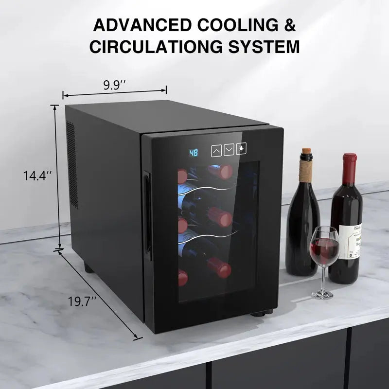 LINKEWODE 9.9'' 6 Bottle Single Zone Freestanding Wine Refrigerator | Fridge.com