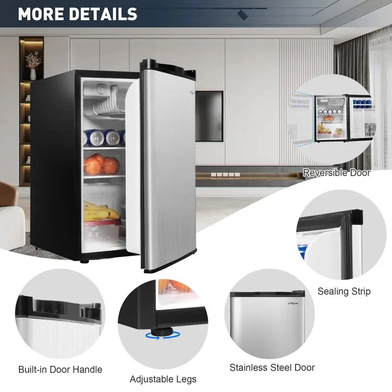 LUCKYREMORE 2.6 Cubic Feet Freestanding Mini Fridge | Fridge.com