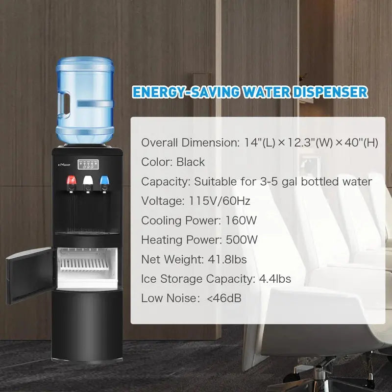 LUCKYREMORE Black Free Standing Top Loading Electric Water Dispenser | Fridge.com