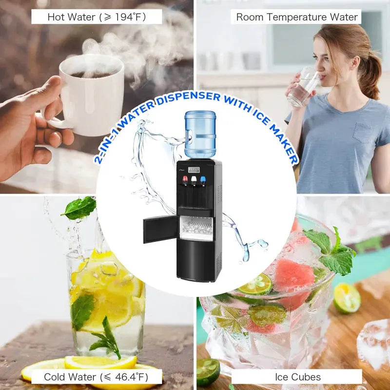 LUCKYREMORE Black Free Standing Top Loading Electric Water Dispenser | Fridge.com