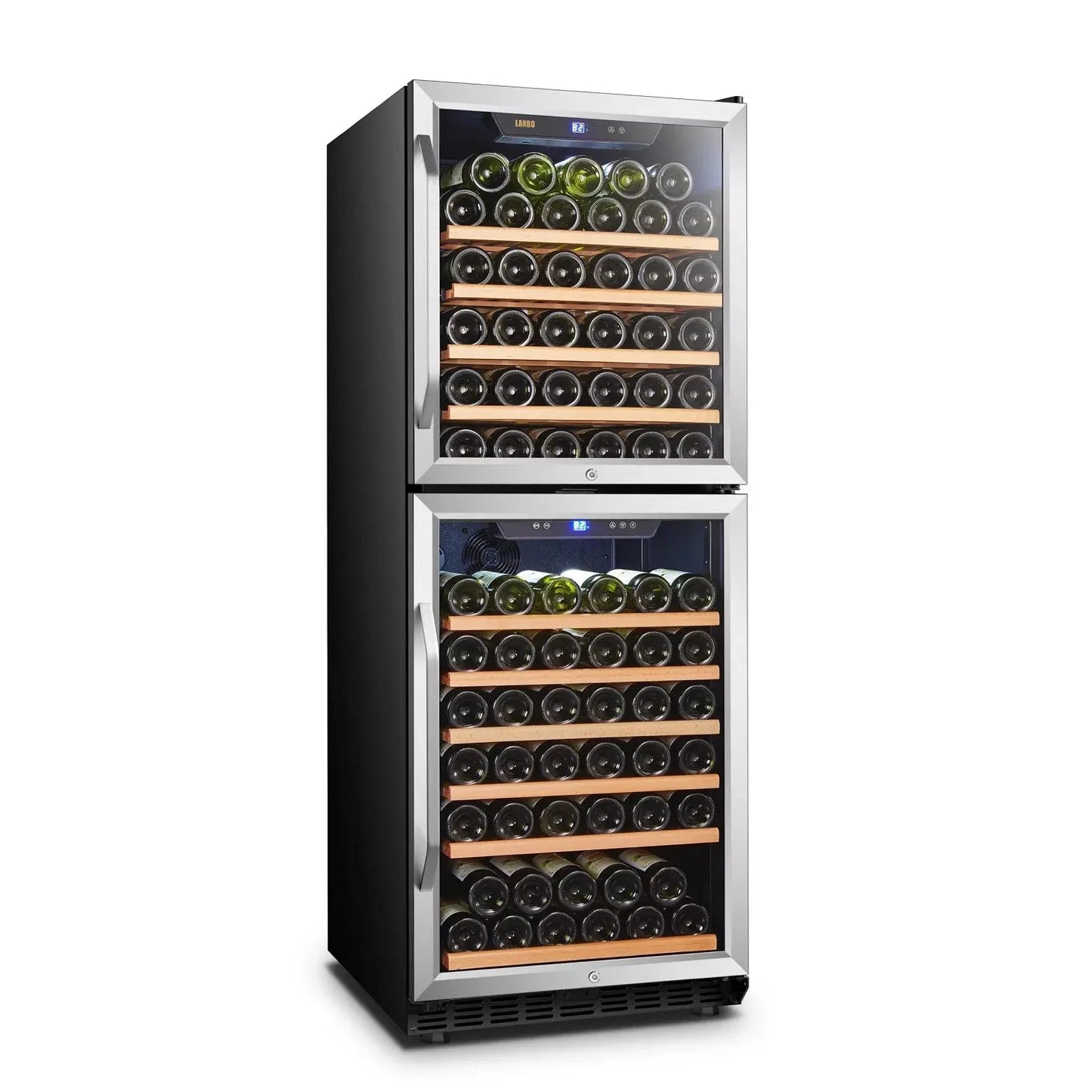 Lanbo 133 Bottle Built-In Dual Zone Wine Refrigerator 24 Inch Width | Fridge.com