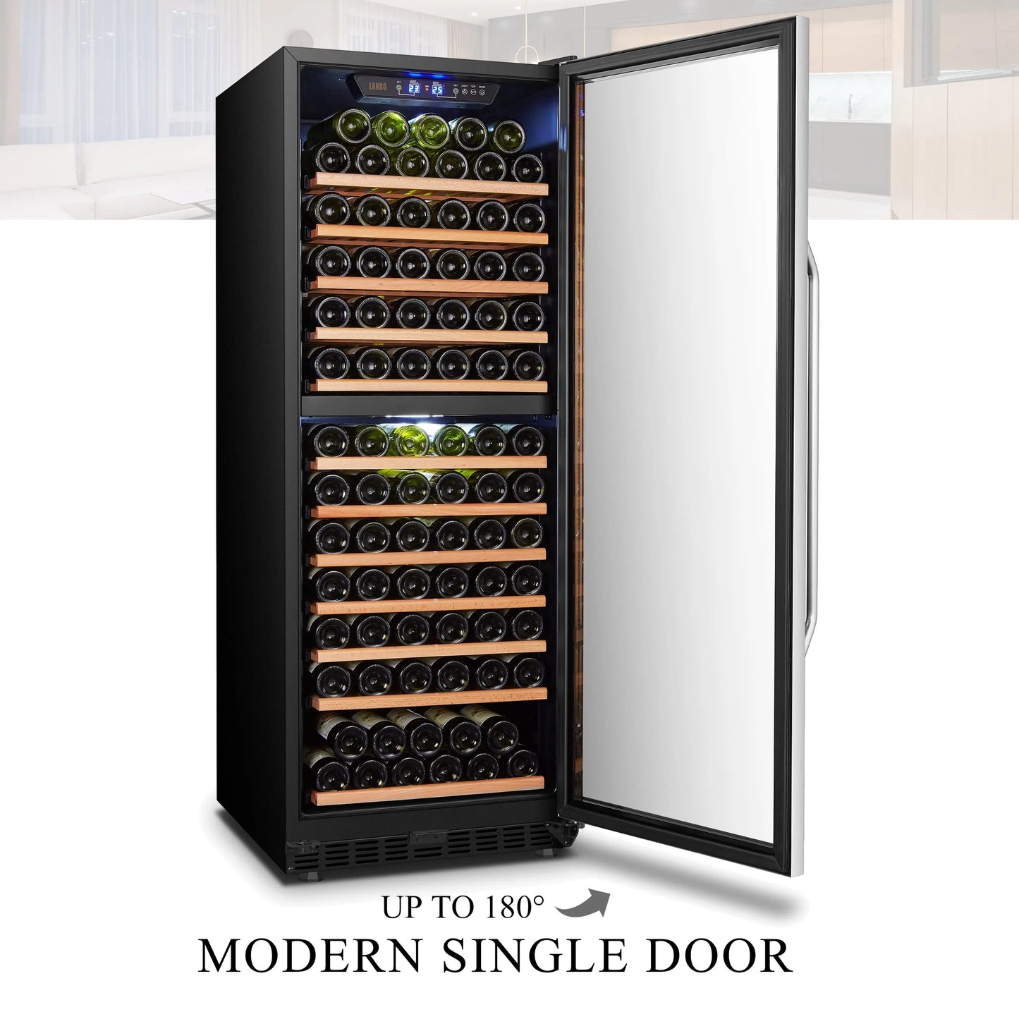 Lanbo 141 Bottle Built-In Dual Zone Wine Cooler Refrigerator 24 Inch | Fridge.com