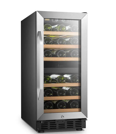 Lanbo 15'' 28 Bottle Dual Zone Wine Refrigerator | Fridge.com