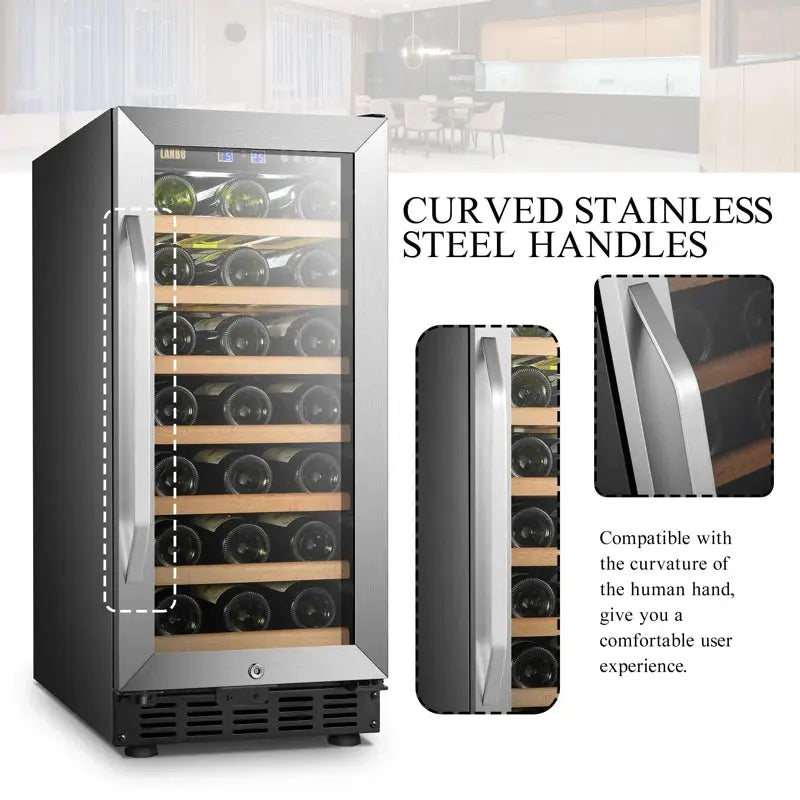 Lanbo 15'' 33 Bottle Single Zone Wine Refrigerator | Fridge.com