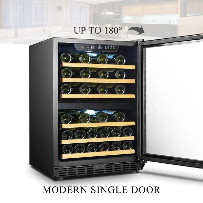 Lanbo 23.4'' 44 Bottle Dual Zone Wine Refrigerator | Fridge.com