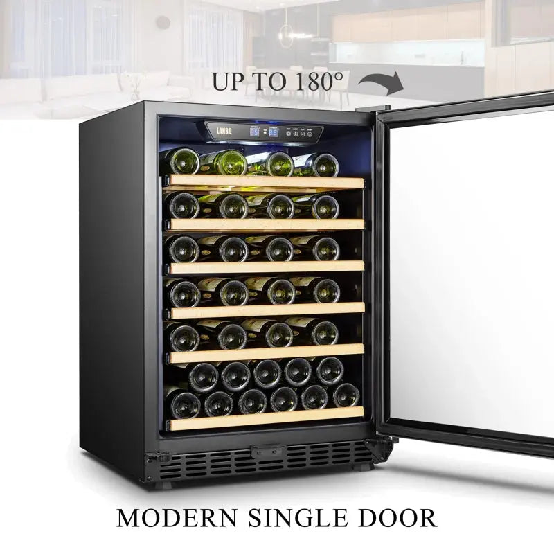 Lanbo 23.4'' 52 Bottle Single Zone Wine Refrigerator | Fridge.com